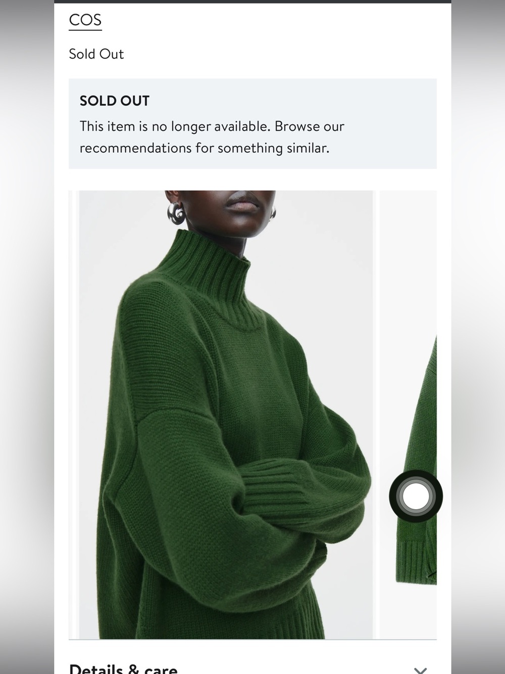 COS chunky cashmere turtleneck